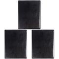 KANWANN Leather Portfolio Document Leather Portfolio Document Holder clipboard Portfolio Folder Leather Portfolio Notepad Folder Clipboard File (Color : Blackx3pcs, Size : 32.5 * 25 * 1.5cmx3pcs)