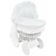 BABYMAM BABY FULL PURE COTTON BEDDING SET WITH HOOD TO FIT WICKER MOSES BASKET (White)