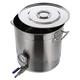 Stainless Steel Stockpot Fermentation Kettle with Thermometer and Ball Valve Spigot - Home Brewing Barrel for Maple Syrup Boiling Pot Cookware/Siliver / 45x45cm (Siliver 35x35cm)