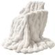 Faux Fur Blanket,Faux Fur Throw, Blanket Double-Sided Thickened Thermal Winter 51x63inch Polyester Throw Blanket Solid Color Soft Blankets for Office Sofa, White