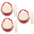 HEMOTON 3 Sets Drum Toys Musical Kids Early Wooden Education Percussion Instrument Kids Toy Children's Toy Music Toy Percussion Toy Kids Plaything Music Instrument Red Puzzle