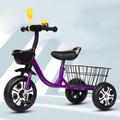 Tricycle with large rear plastic basket,outdoor scooter bicycle for 3-4 years old boys and girls,3 wheel trikes with height adjustable saddle,pedal tricycles,kids trikes with titanium wheel