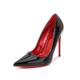 HJKLW Women's Sexy Pointed Toe Stiletto Heel Pumps Court Shoes,Women's High Heels Platform Pumps Stilettos Court Shoes Heels,Black Red,40