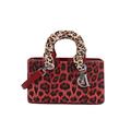 CORIOS Leopard Print Handbag for Women PU Leather Shoulder Bag Waterproof Crossbody Bag Fashion Messenger Bag Satchel Bag Elegant Hobo Bag Top Handle Bag Shopping Work Travel Tote Bag Red M