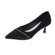Fashion Pointy Toe High Heels Leather Shoes Fine Heel Court Shoes Women Pump Shoes Career High Heels Comfortable Temperament Formal Party Shoes Black