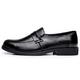 New Oxford Shoes for Men Slip On Round Apron Toe Cowhide Rubber Sole Non Slip Low Top Walking (Color : Black, Size : 8 UK)