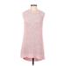 Lou & Grey Casual Dress - Mini High Neck Sleeveless: Pink Solid Dresses - Women's Size Medium