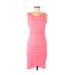 Leith Casual Dress - Bodycon Scoop Neck Sleeveless: Pink Solid Dresses - Women's Size Medium