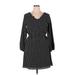 Apt. 9 Casual Dress - Wrap: Black Polka Dots Dresses - Women's Size 14