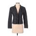 Ann Taylor LOFT Blazer Jacket: Black Print Jackets & Outerwear - Women's Size 0