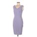 White House Black Market Cocktail Dress - Sheath: Purple Solid Dresses - Women's Size 6