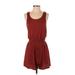Aerie Romper Scoop Neck Sleeveless: Burgundy Solid Rompers - Women's Size Small