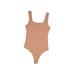 Abercrombie & Fitch Bodysuit: Tan Solid Tops - Women's Size Small