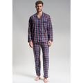 Pyjama GÖTZBURG "Clubhouse" Gr. 54, blau (blau, dunkel, karo) Herren Homewear-Sets Pyjamas