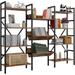 Bookcases and Bookshelves Triple Wide 4 Tiers Industrial Bookshelf