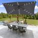 LIVOOSUN Patio LED 10 x 6.5Ft Market Umbrella Aluminum Table Umbrella