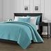 3pc Queen Size Oversized Bedspread Coverlet Set Turquoise