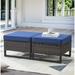 2 Pieces Patio Rattan Ottomans