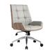 Executive Office Chair with Adjustable Height, Tilt Function, Solid Wood Arms and Base, 360° Swivel - Leather Office Chair for O