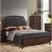 Transitional Espresso PU Padded Queen Bed: Arched HB