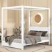 Canopy Platform Bed with Headboard and Support Legs, Suitable for Curtains, Modern Design, Solid Construction, Great for Sleep