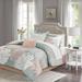 Queen Size Comforter Set with Cotton Bed Sheets Blush/Grey