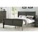 Dark Gray Transitional Wood Sleigh Bed: Low Footboard