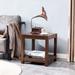 Classic brown Side Table，2-Tier Small Space End Table ,Modern Night Stand,Sofa table,Side Table with Storage Shelve