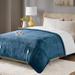 King Size Sherpa Soft Dual Control Electric Blanket Heating Blue