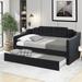Contemporary Upholstered Twin Daybed, Trundle, Swooping Arms