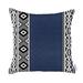 17" X 17" Navy Blue Geometric Zippered Handmade Faux Leather Throw Pillow Cover