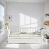Wooden Kids Furniture Twin Wooden Daybed Kids Bed with Trundle Bed Living Room Sofa Bed, White