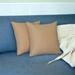 HomeRoots Set Of Two 16" X 16" Beige Polyester Zippered Pillow Cover