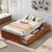 Solid Pine Wood Twin Size Platform Storage Bed with 3 Drawers