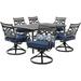 Cambridge Margate 7-Piece Dining Set with 6 Swivel Rockers and a 40-In. x 67-In. Dining Table - N/A