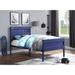 Contemporary Container Themed Metal Twin Bed with Panel Headboard