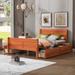 Full Wood Platform Bed: 4 Drawers, Streamlined Head/Footboard, Oak