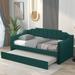 Contemporary Upholstered Twin Daybed with Trundle and Swooping Arms