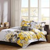 Full/Queen Floral Duvet Cover Set Yellow