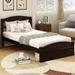 Solid Wood Construction Platform Twin Bed Frame with Storage Drawer and Wood Slat Support No Box Spring Needed