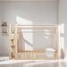 Twin Size House Bed with Fence, Wooden Bed with Detachable Storage Shelves, Kid's Bed Frame for Bedroom, Natural