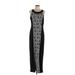 AB Studio Casual Dress Scoop Neck Sleeveless: Black Print Dresses - Women's Size Large