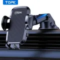 TOPK Supporto per telefono per auto Supporto per telefono per auto regolabile Super stabile per cruscotto/vento/aération per telefoni cellulari