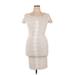 BCBGMAXAZRIA Casual Dress - Mini: Ivory Dresses - Women's Size Large