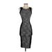 H&M Casual Dress - Midi Crew Neck Sleeveless: Gray Print Dresses - Women's Size X-Small