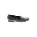 Nine West Flats: Slip-on Chunky Heel Classic Black Solid Shoes - Women's Size 7 1/2 - Almond Toe