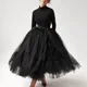 Jupe en tulle froncée pour femme jupes noires très gonflées longueur de rinçage jupe en tulle