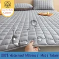 Polymères de lit pliables en coton ultra-minces 100% imperméables matelas pour simple double et