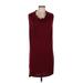 Z Supply Casual Dress - Mini Cowl Neck Sleeveless: Burgundy Print Dresses - Women's Size Medium