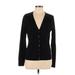 Grace Elements Cardigan Sweater: Black Color Block Sweaters & Sweatshirts - Women's Size Large